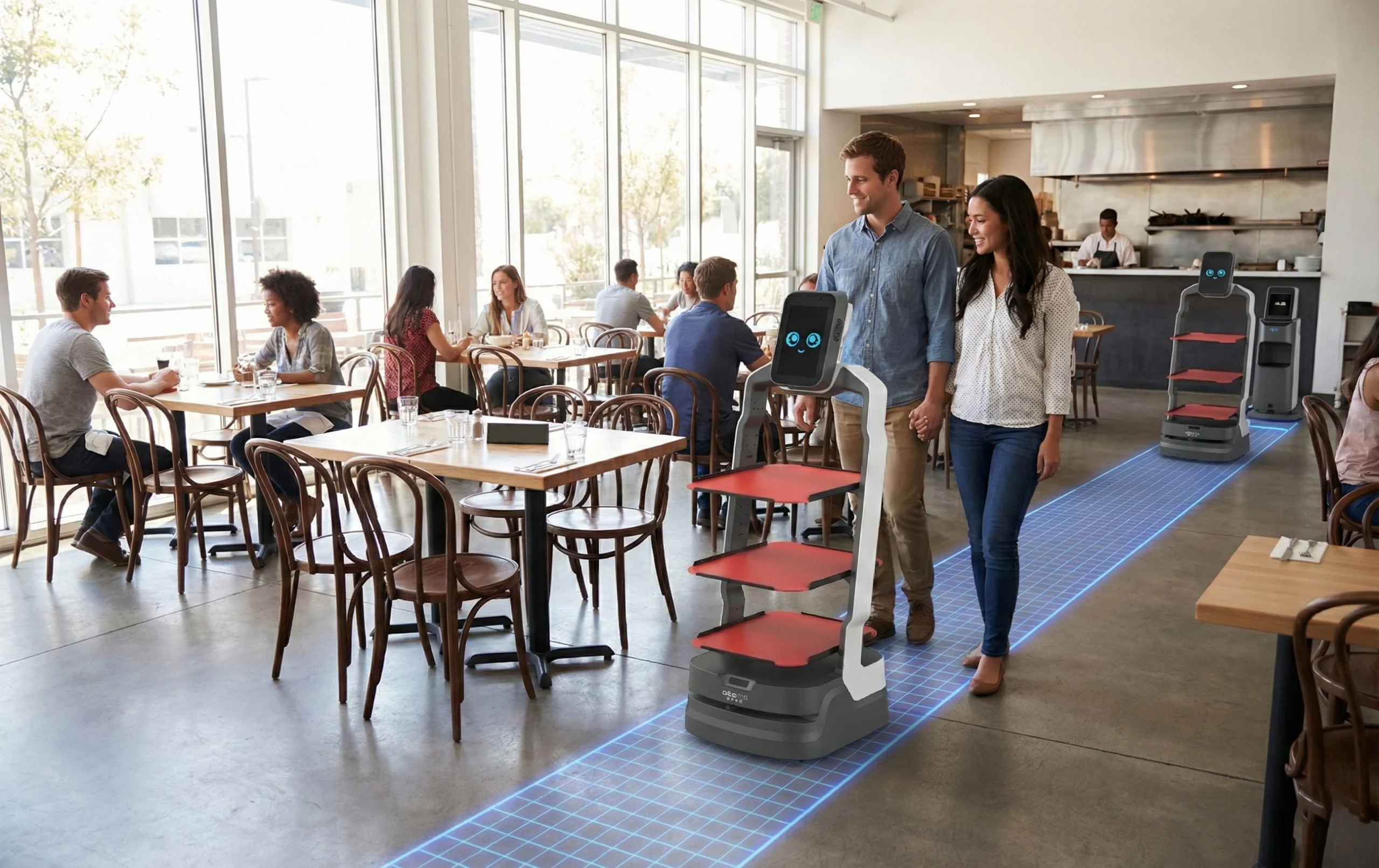 Robot Guiando Clientes