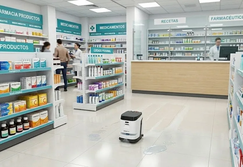 Robots de servicio de Amerevo en farmacias y clínicas