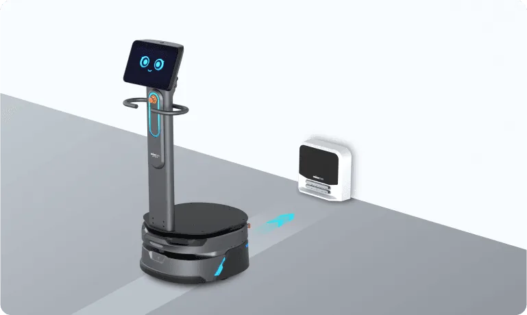 CarryBot volviendo a su base de carga automática