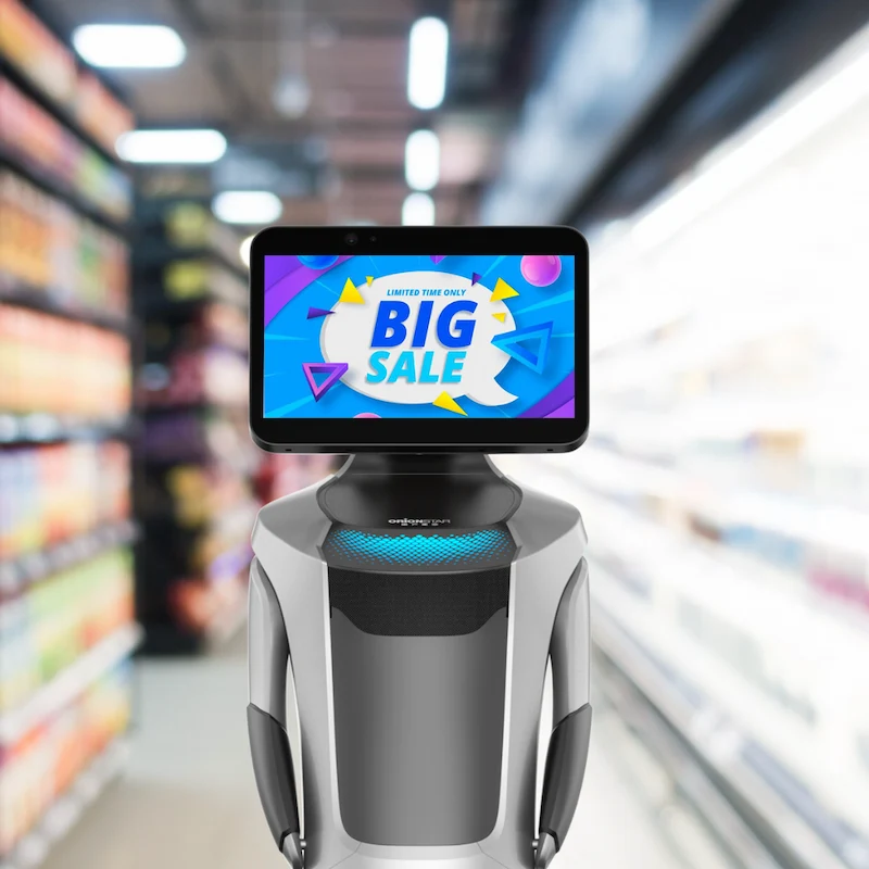 Greetingbot Chillbot Nova Haciendo publicidad Amerevo y OrionStar