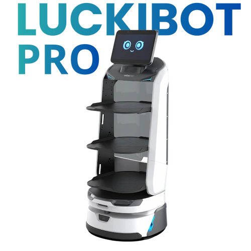 LuckiBot PRO, camarero con pantalla publicitaria