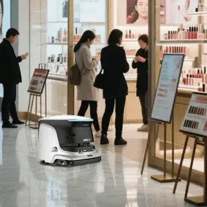 Robots de servicio en centros comerciales